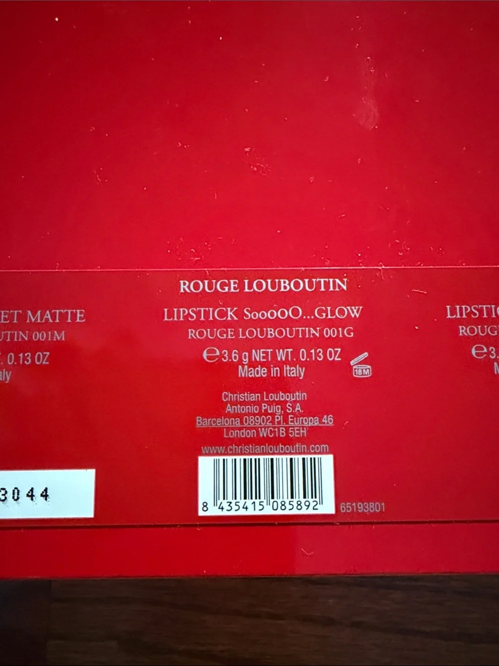 Christian Louboutin Lip Trio Rouge Louboutin Coffret Lipstick Necklace Set NIB
